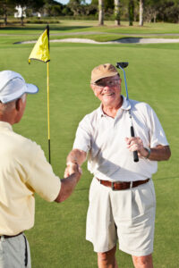 Patients playing golf after recovering from a radical prostatectomy